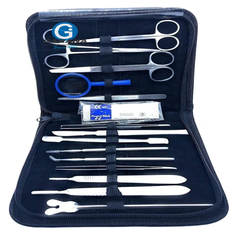 Premium quality Stainless Steel Tools for Medical Students of Anatomy, Biology, Veterinary, Marine Bio, Dissection Kit 24 Piece