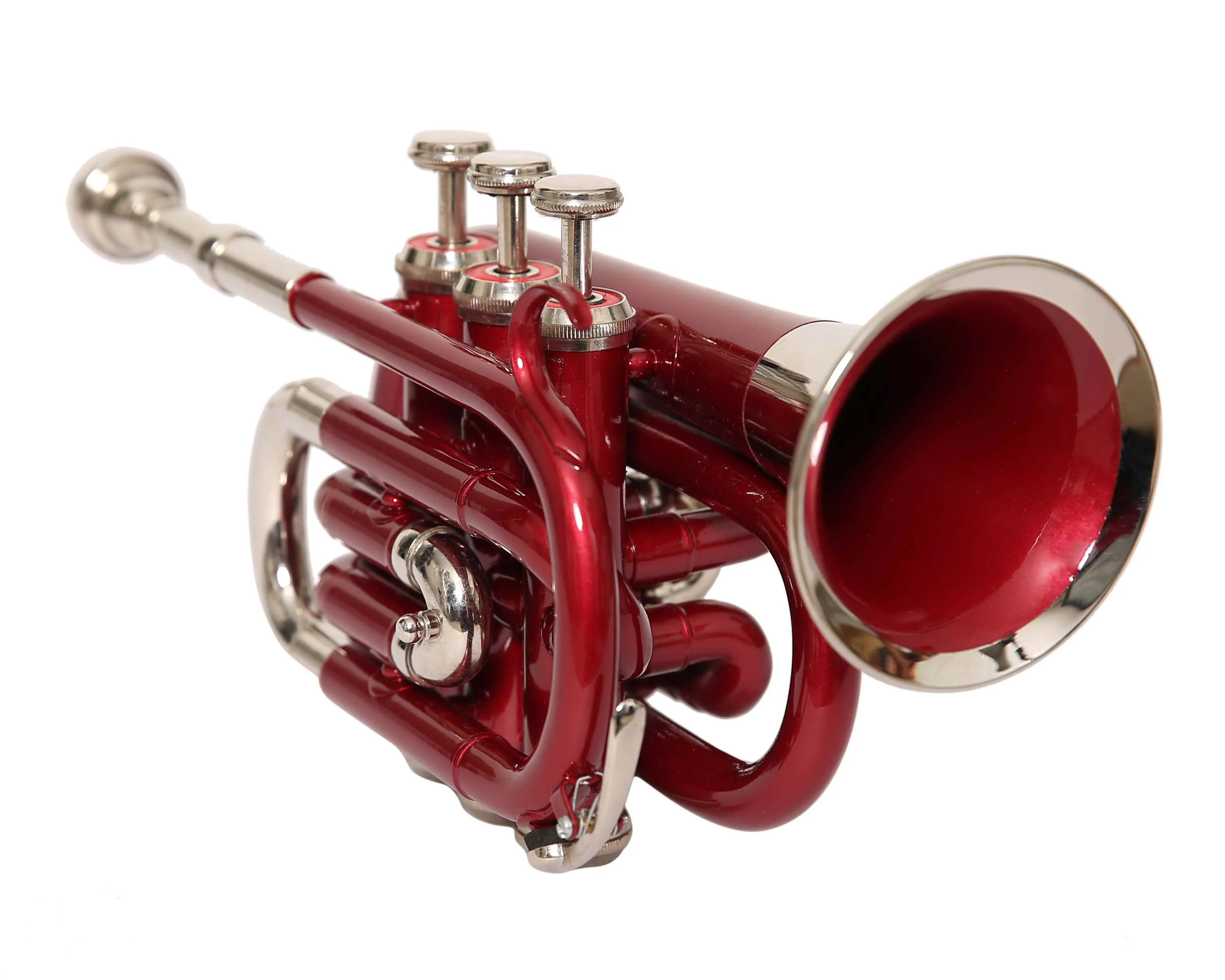 Nasir Ali New Professional pocket Trumpet Red Nickel Bb Pitch Premium Quality With Include Hardcase And Mouthpiece