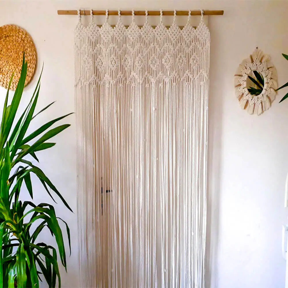 Handmade macrame door curtain
