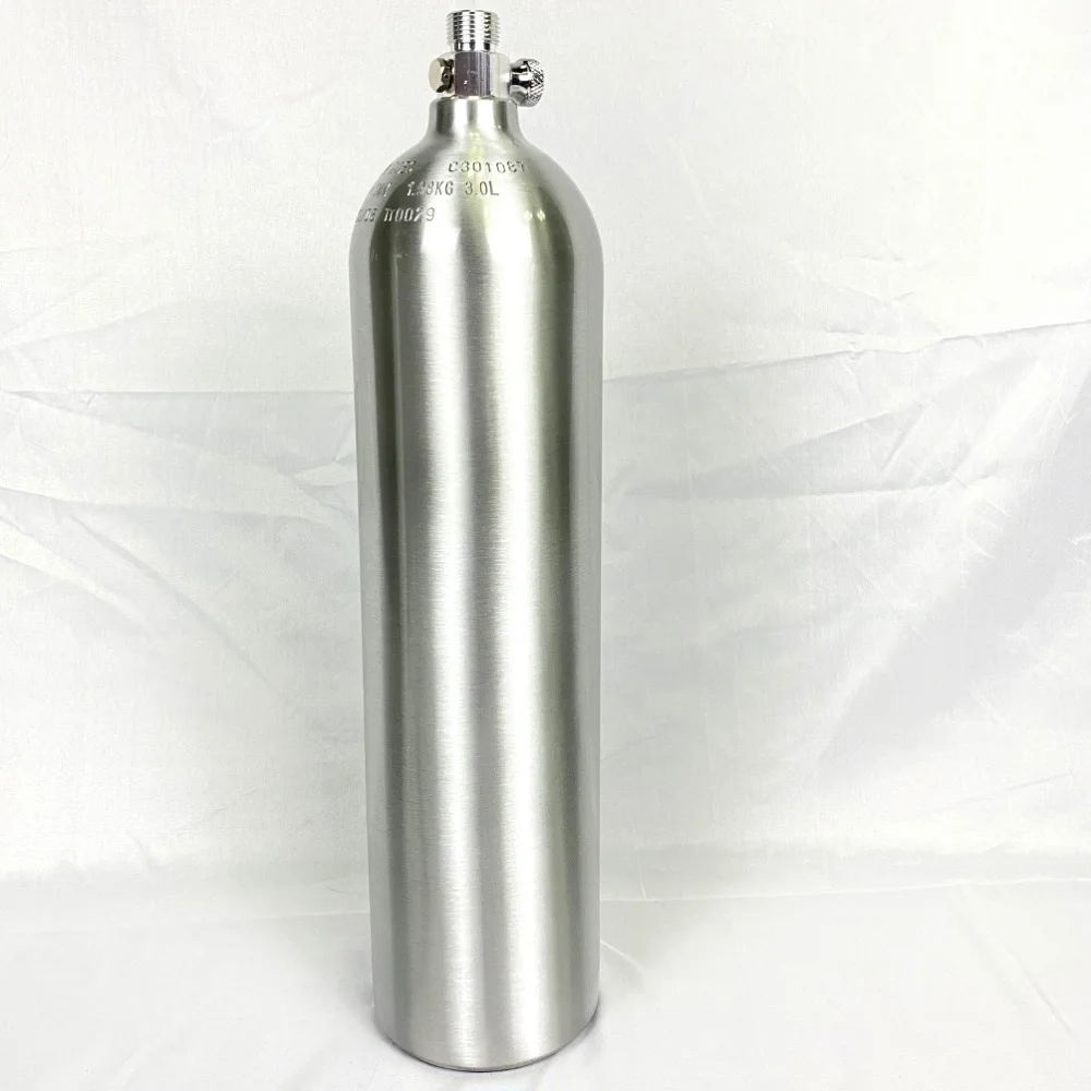Hot sale co2 aquarium bottle empty cylinder 3L aquarium tank with G5/8 on/off valve