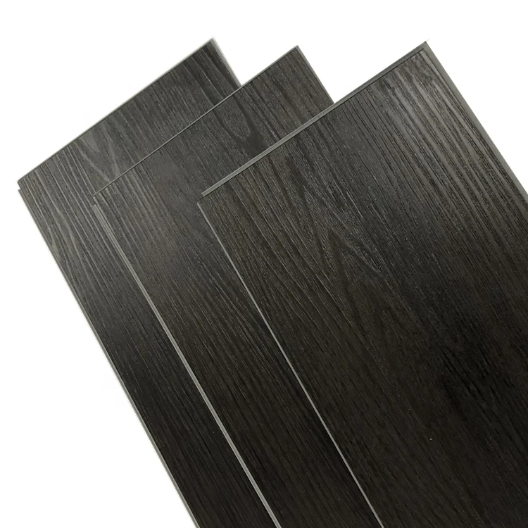 Black Wooden Design Luxury Vinyl Floor 40 Mil Wear Layer Light Floating Rigid Stone Look Vinyl Flooring for Indoor
