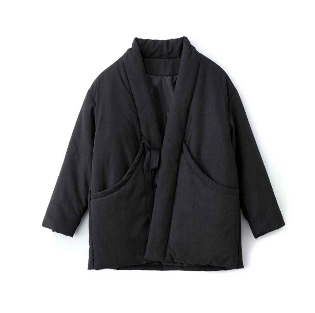 Men Women Kimono Anorak Japanese Jacket - Water Resistant Windbreaker / Nylon Polyester Flap-Cover