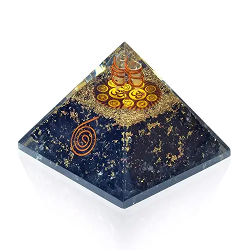 Natural Labradorite Orgonite Pyramid Crystals Shining Grey Labradorite Orgone Pyramid EMF Protection Energy Orgone Pyramids