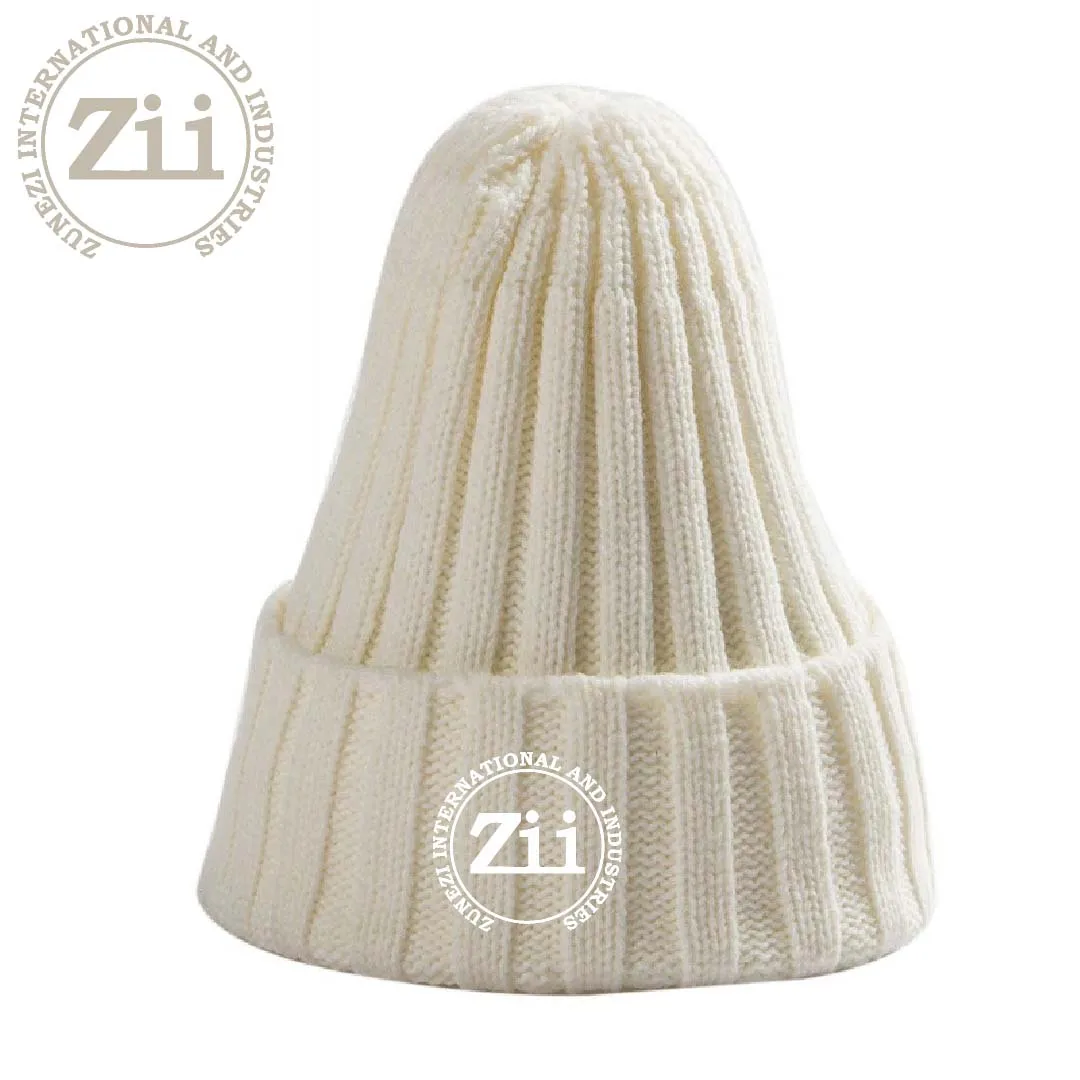 High Quality Custom Mens Acrylic Ribbed Beanie hat, PVC Patch Logo Black Winter Hat, Wholesale Plain Fisherman Knitted Beanie