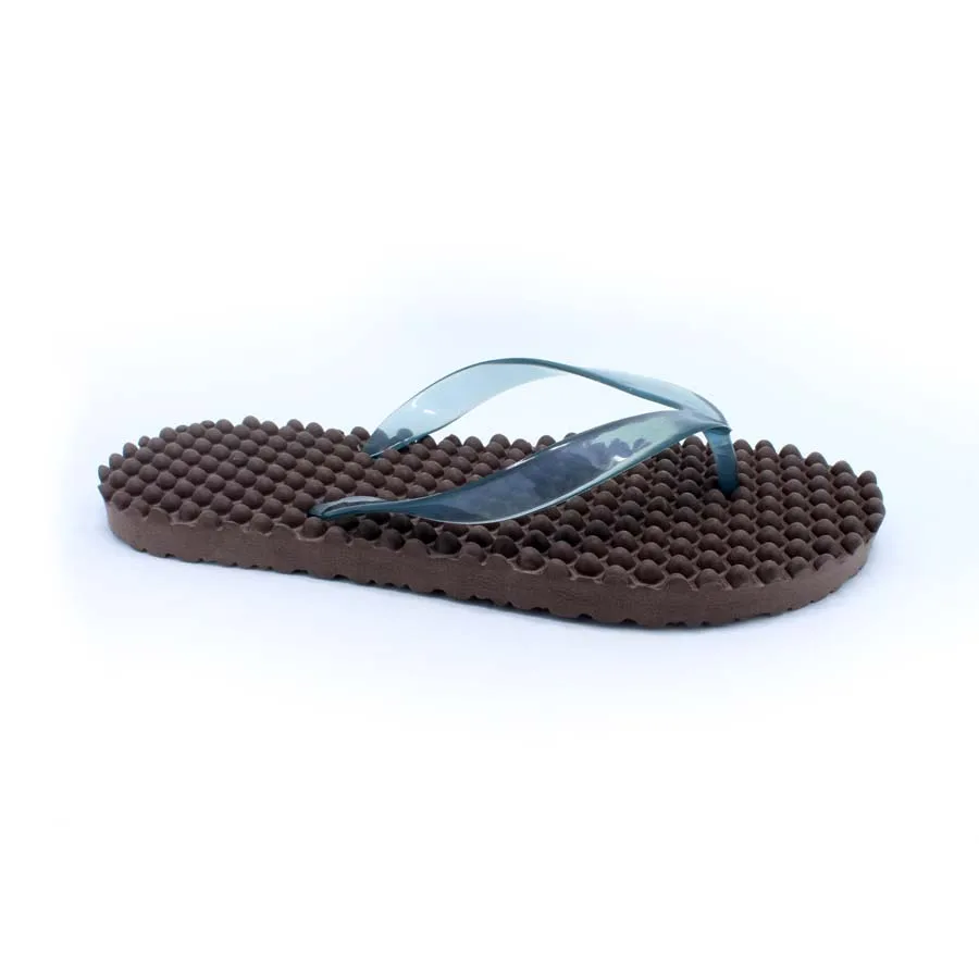 Best selling beach summer outdoor eva flip-flop slippers plain PVC for men made in Malaysia Brown/Transparent