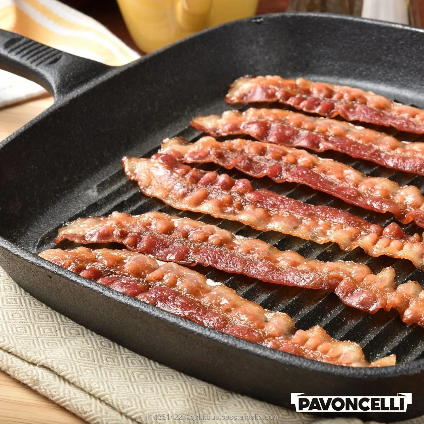 ITALIAN SMOKED STEAMED BACON PANCETTA kg 2  | high quality gluten free pork meat | premium Italy supplier