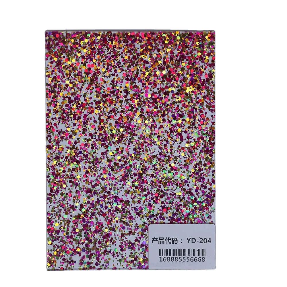 Wholesale Hot Selling Custom 3mm Thick Round Sequin Pattern Glitter Acrylic Sheet for