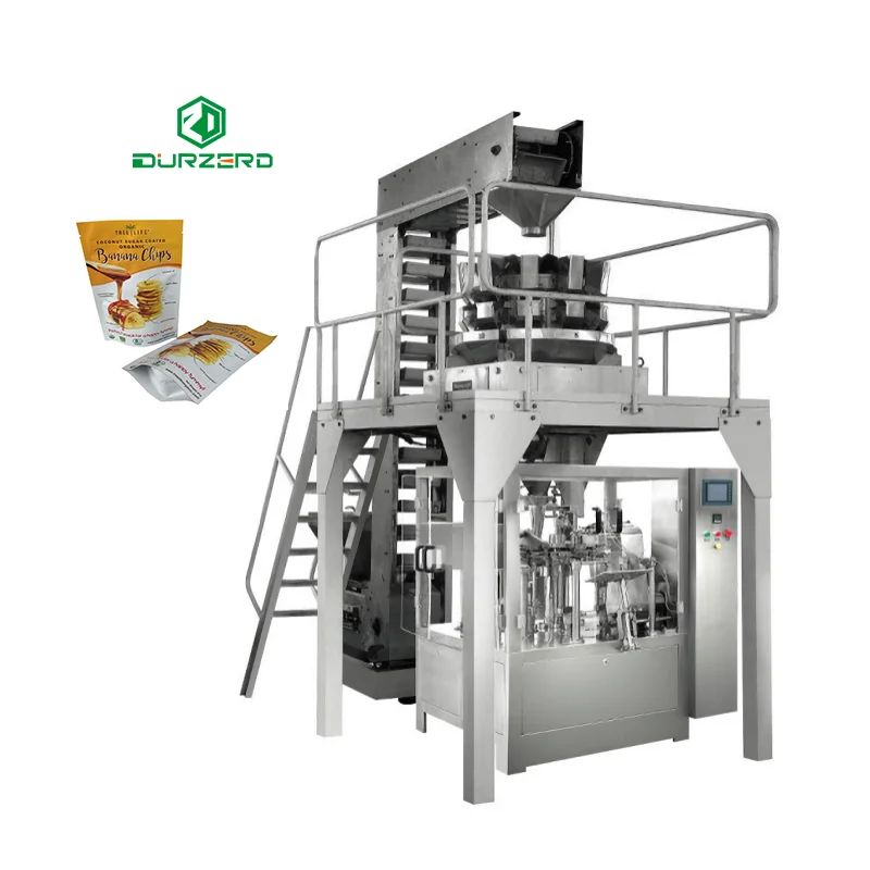 China Factory Seller Granule Pack Potato Chips Packaging Rotary Pre-made Bag Packing Machine