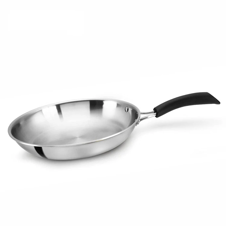 High Quality Durable Stainless Steel Stainless Steel Deep Frying Pan Stainless Steel Fry Pan With Lid For Sale