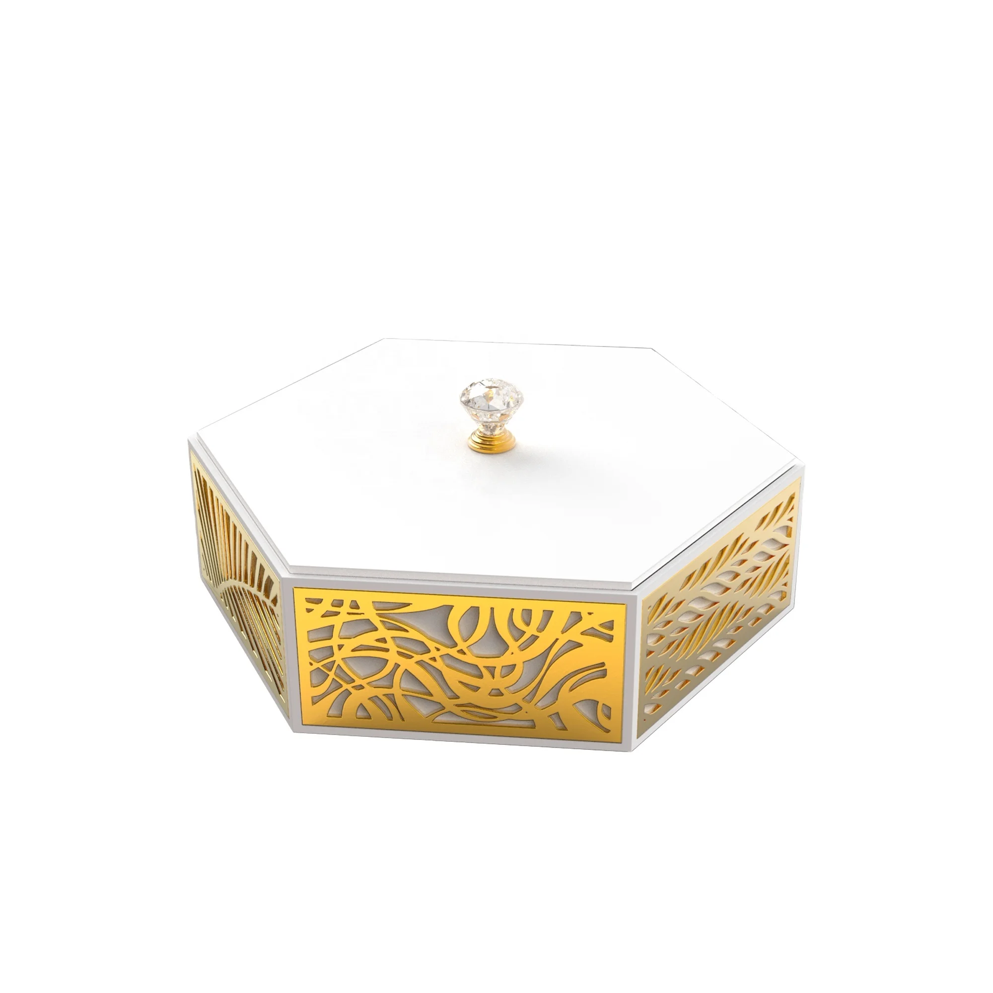 Environment-Friendly luxury wooden gold foil tea box with art paper and velvet PU lining small partitions compartments divisions With SABER Certificate