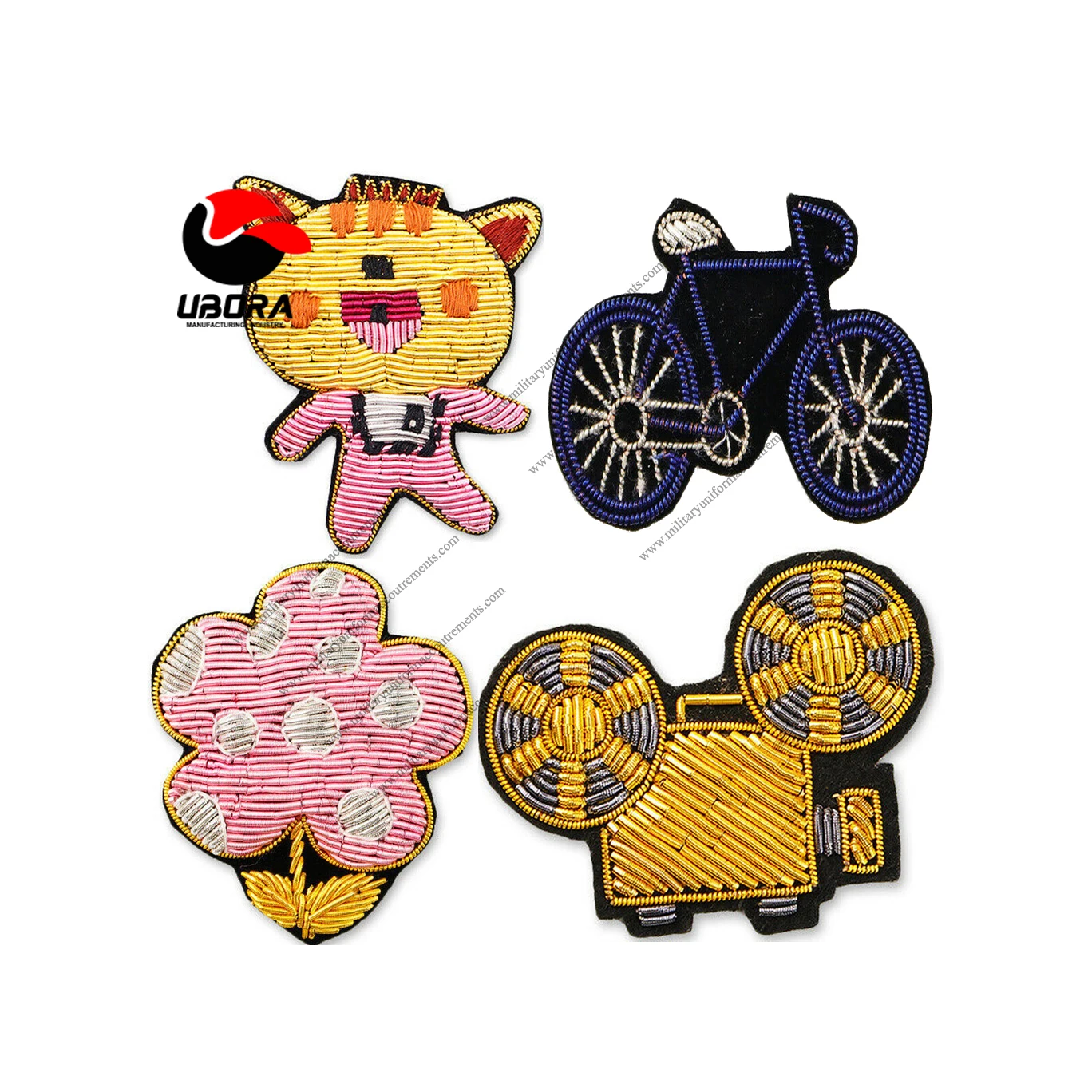 Bullion wire cartoon  cycle  flower  mini brooch Hand Embroidery Brooch Badges Fashionable Design