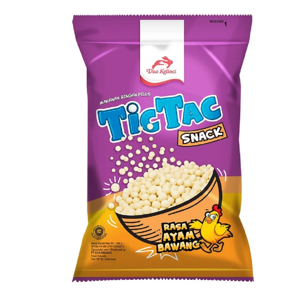 
DUA KELINCI - TIC TAC - CASAVA SNACK CHICKEN ONION FLAVOR SNACK INDONESIA 90 GR 