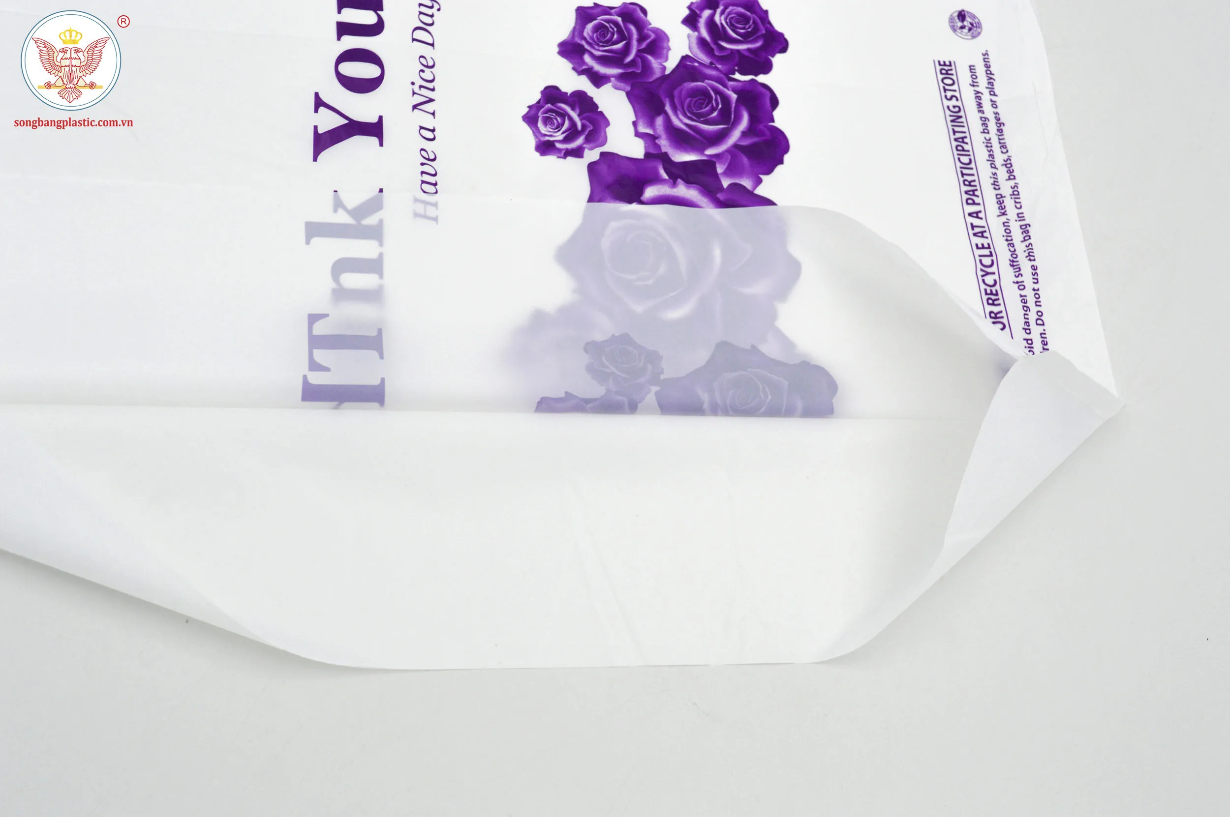 Environmentally friendly plastic carrier bags packaging custom logo 5x7 inch with custom logo printing for shopping
