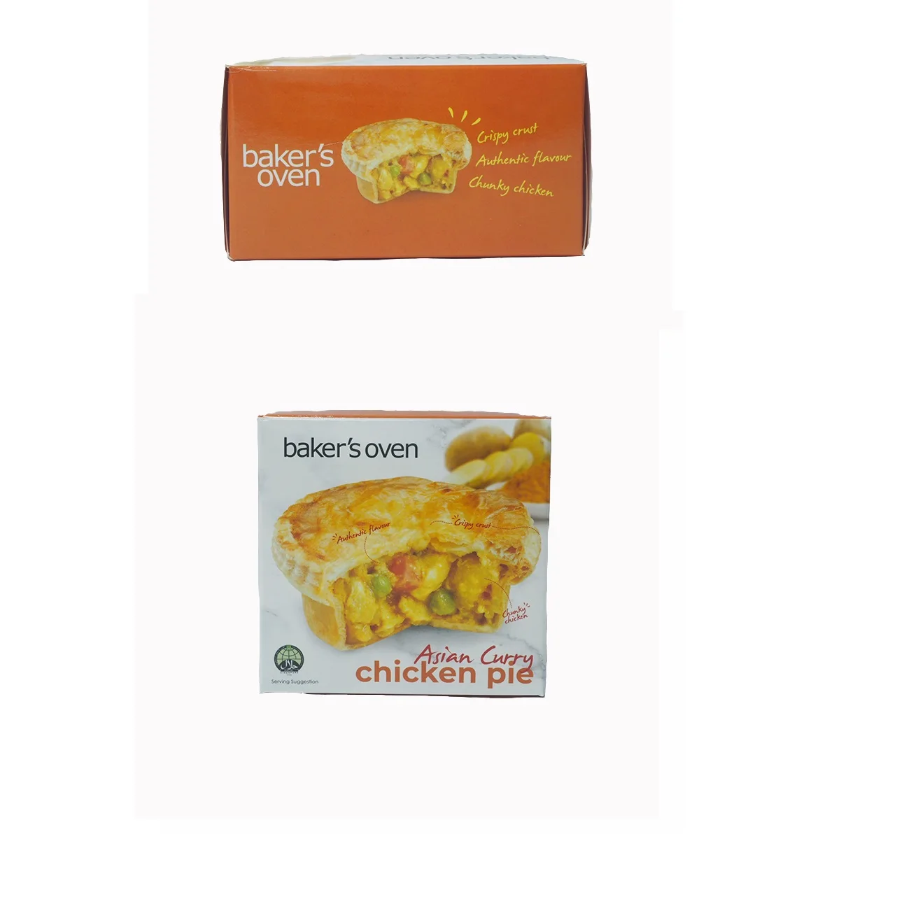 
Singapore Normal Baked Pastry Frozen Spicy Asian Curry Round Chicken Pie In Colored Boxes Packaging 