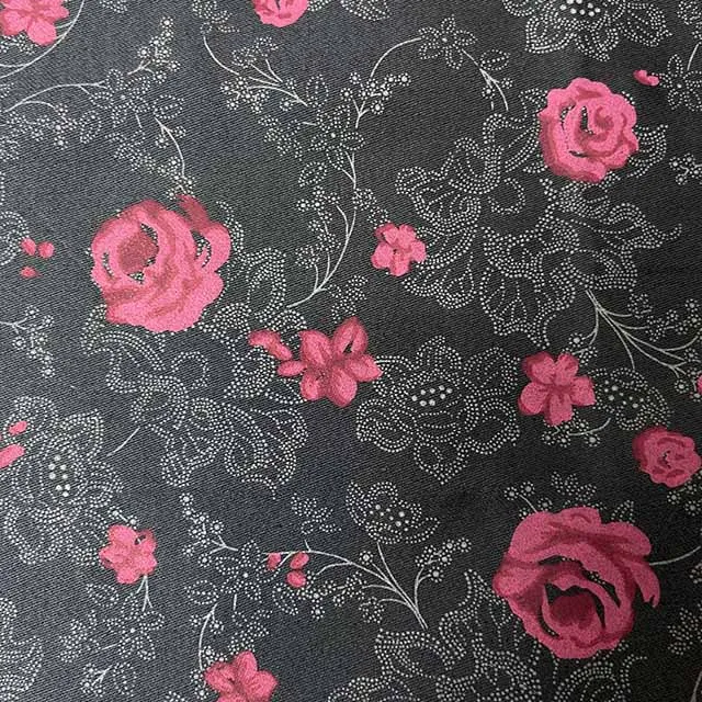 In stock high quality rose pattern 100% cotton 40S*40S 130*80 floral printed satin fabric