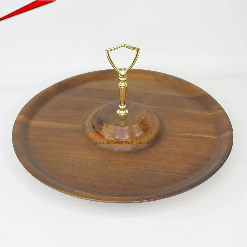 wooden eco friendly lazy susan cake turntable