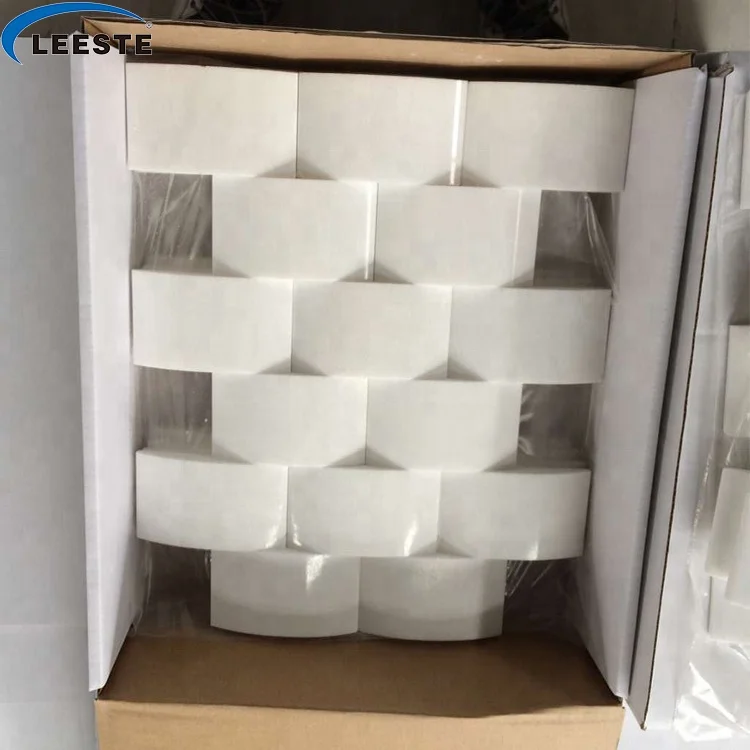 Greece Thassos marble mosaic for bathroom decoration Polished Thassos white bread 3D Arched shape Marble Mosaic Tiles