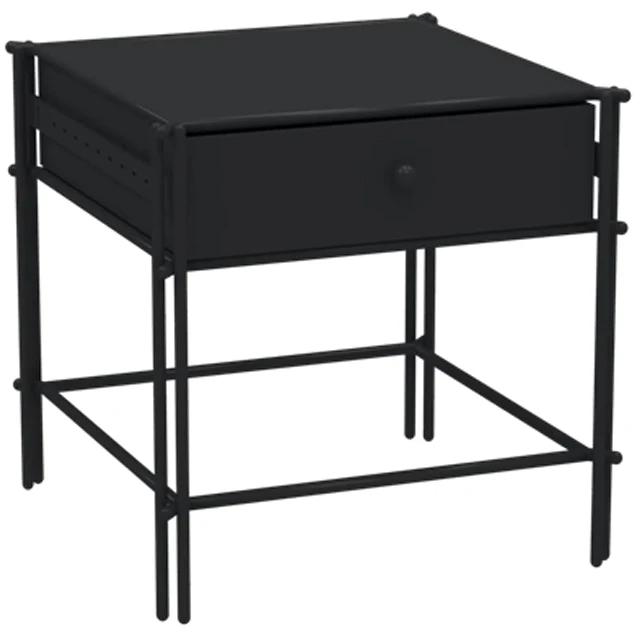 Home Decor Bedside Handmade Simple And Unique Iron Made Solid Bed Side Table With One Drawer