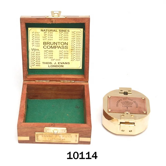 Морской Компас с крышкой и цепью в деревянной коробке для продажи