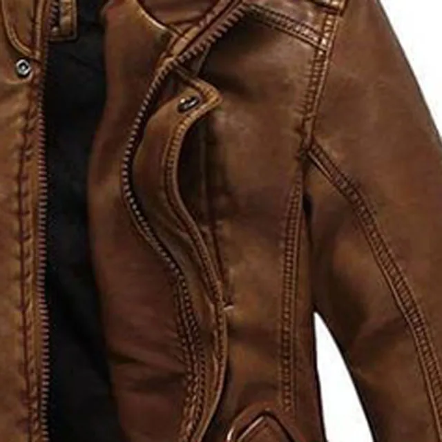 Winter Warm Long Sleeve High Quality Custom Skin Men Leather Jacket New Fashion Casual Autumn Outfits Biker Pocket Design PU