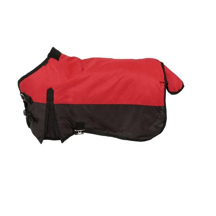 Horse Turnout Blanket Black Red Touf 600D Waterproof Fabric