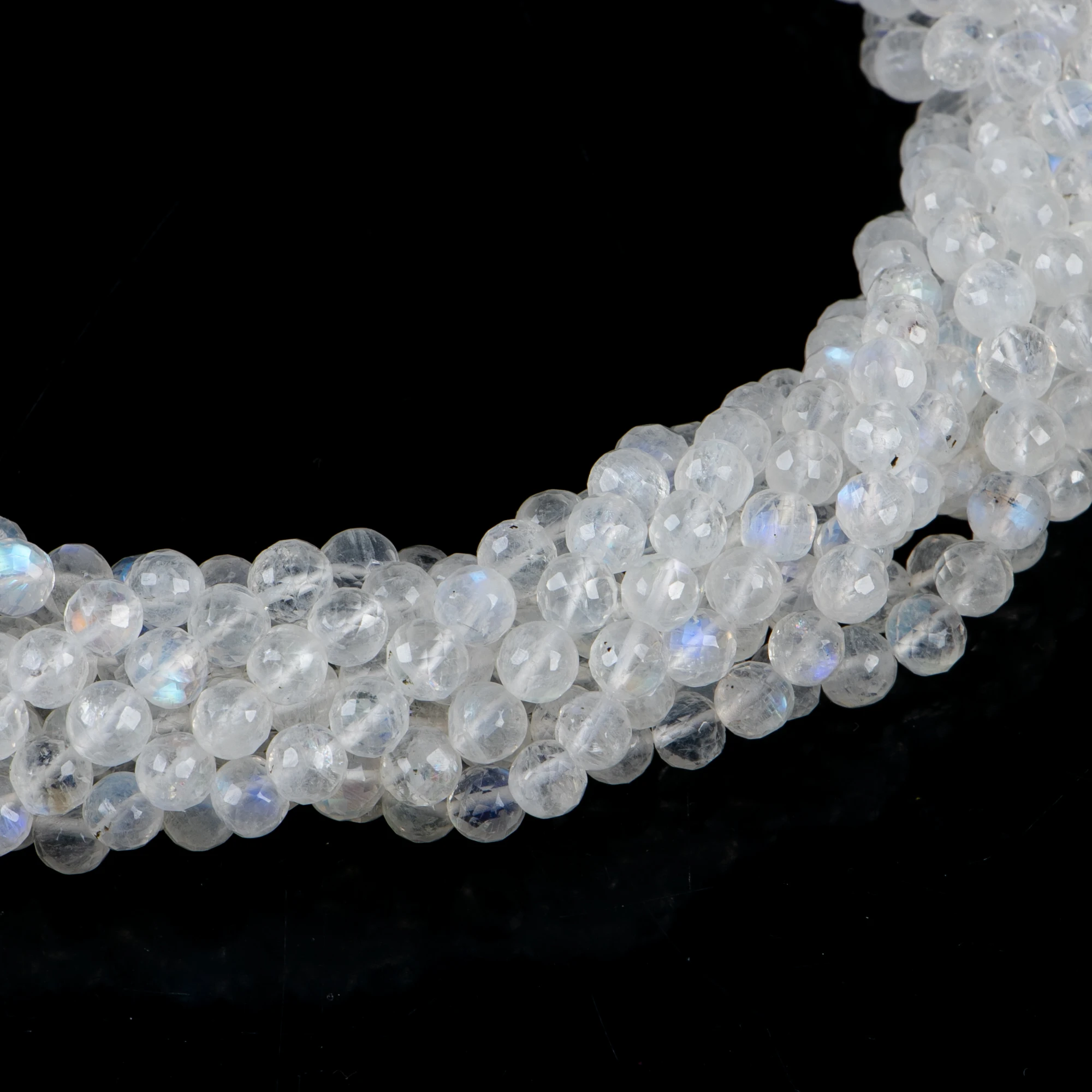 Natural Moonstone Faceted Round Shape Gemstone Beads Faceted Rainbow Moonstone Beads Wholesale Beads