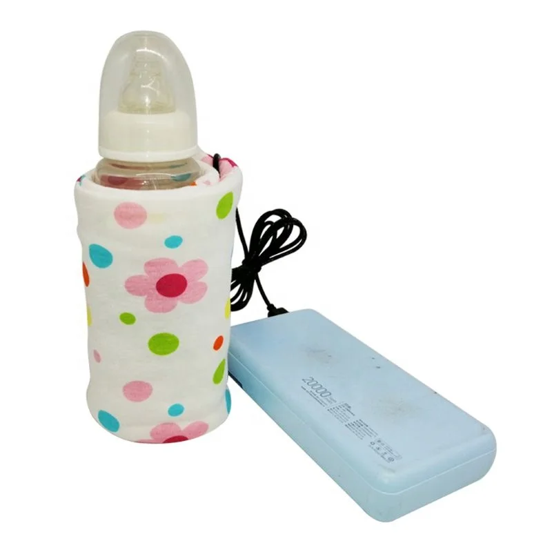 Custom New Design Water Bottle Heater Portable Large Capacity 4 Colors Usb Travel Car Baby Milk Feeding Bottle Warmer Cover