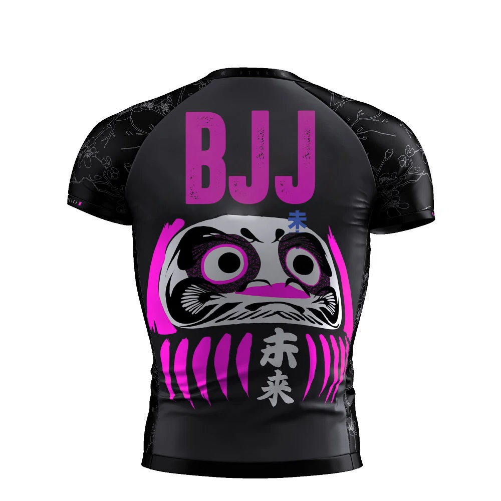 Short Sleeves Black And Red Sublimated Rash Guards & Printed Bjj Rash Guards For Kids