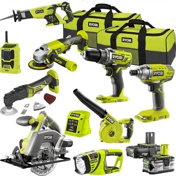 
Ryobi 18 Volt + Lithium-Ion Cordless Drill 12-Tool Combo Kit 