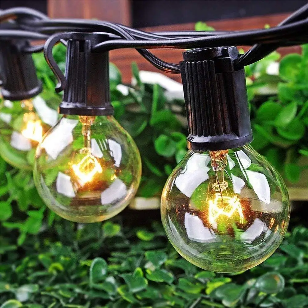 
25FT G40 Outdoor & Indoor Waterproof E12 Base Fairy String Light for Holiday Decoration etc. 