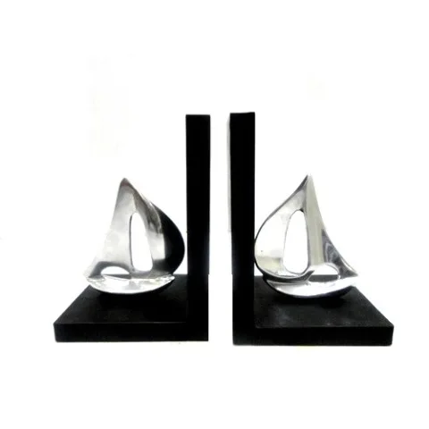 Decorative Metal Bookend With wooden base modern fancy  Musical Letters Library customized unique handmade vintage Bookends