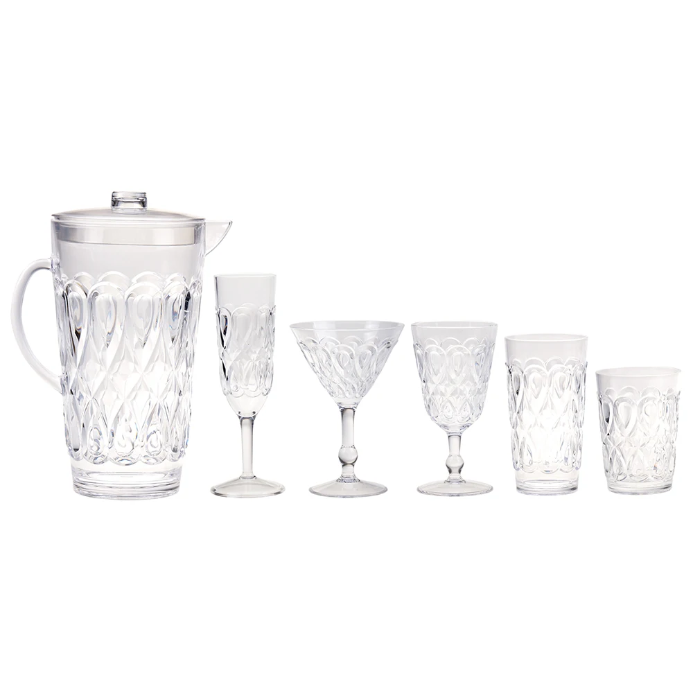 [Holar] Taiwan Made Reusable Shatterproof Stemmed Crystal-Like 12 Oz Plastic Wine Glasses