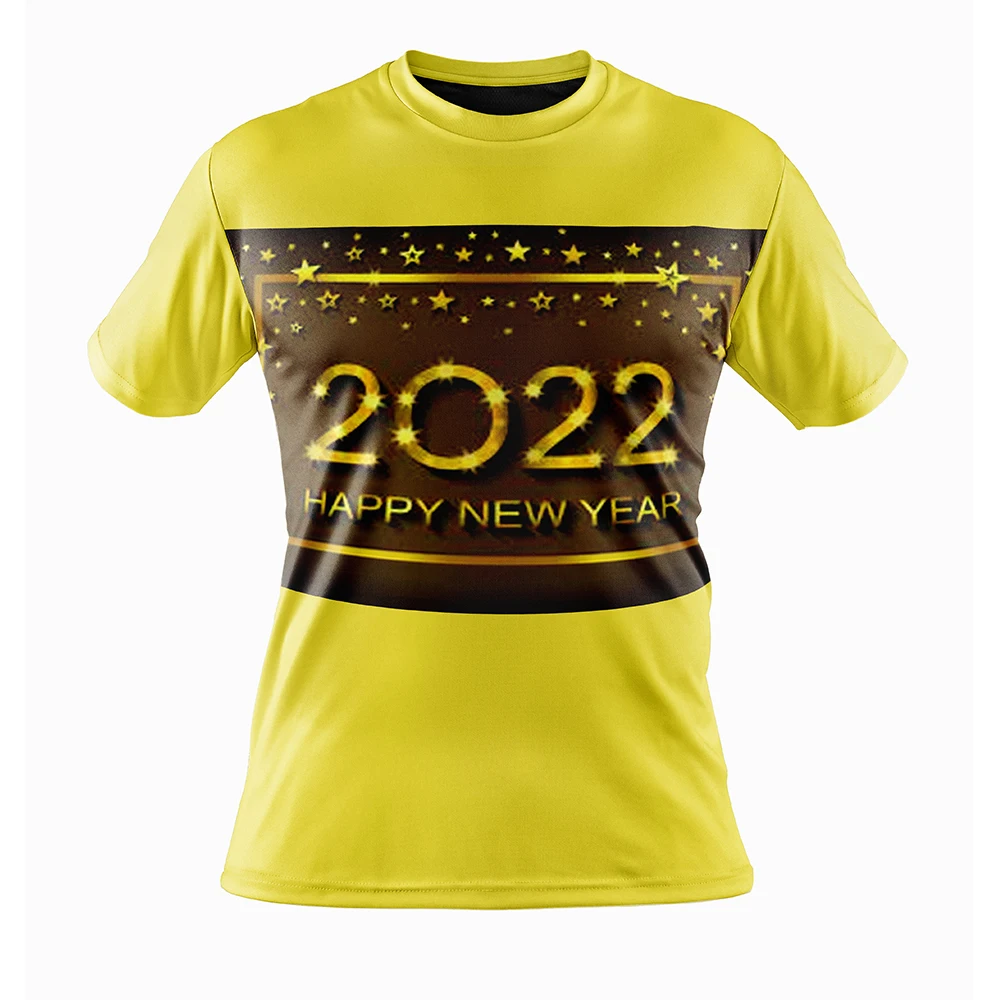 wholesale Highly elastic breathable new year 2022 t shirts for men