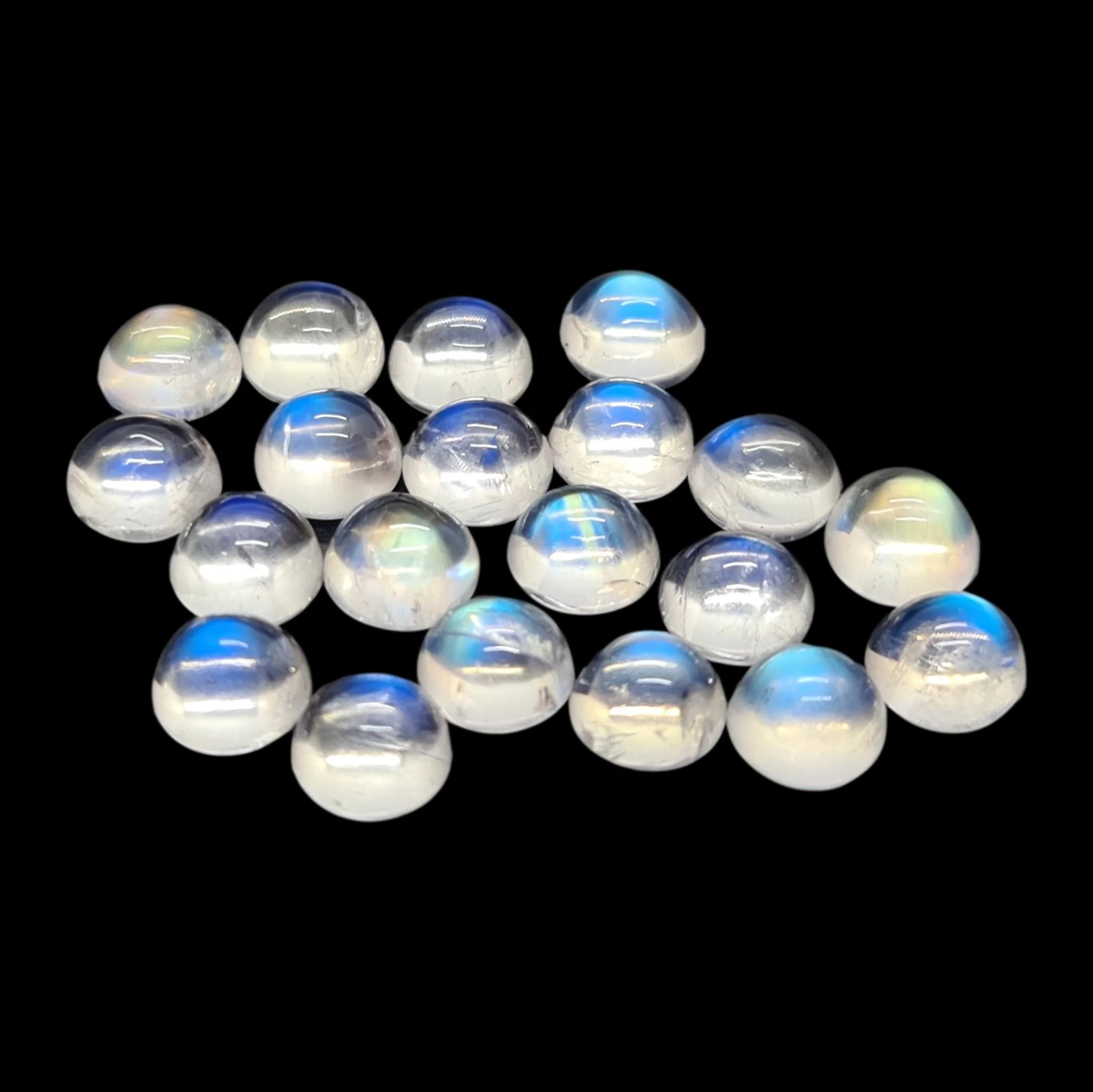 Rainbow Moonstone Gemstone Loose Cabochons And All Shapes And Sizes Cut On Custom Orders In Wholesale Prices In All Other Types