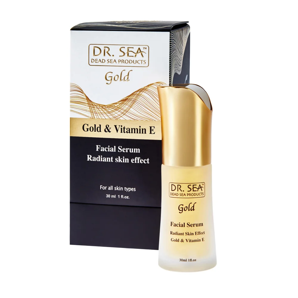 Сыворотка для лица с золотом и витамином E блестящий эффект кожи от Dr.Sea косметика ухода за кожей ежедневная частная марка 30 мл