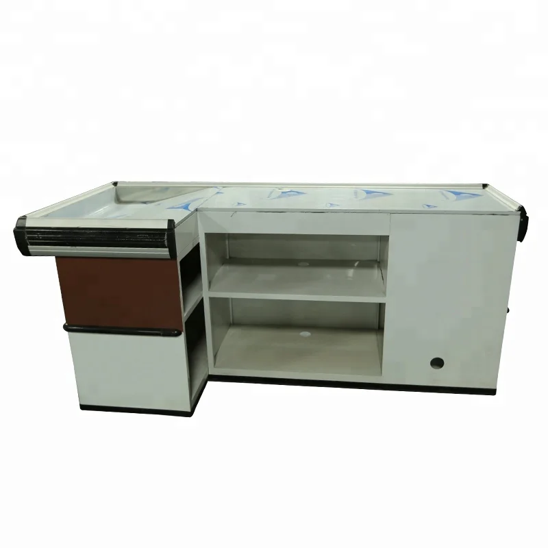 Металлическая и деревянная касса для супермаркета