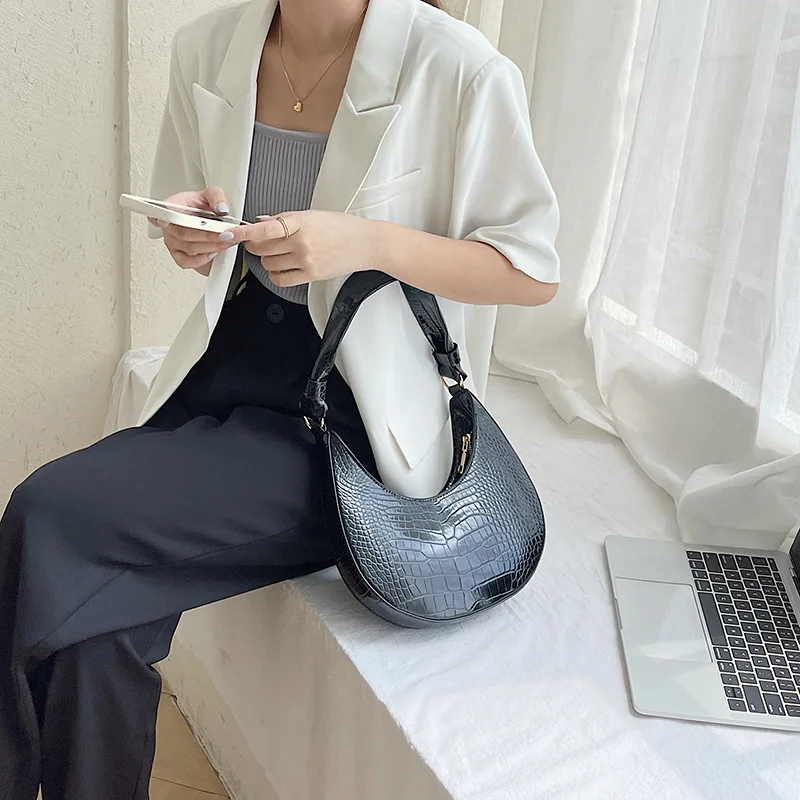 Hobo Bag Crocodile Grain Bag Women Handbags Custom women bags handbags