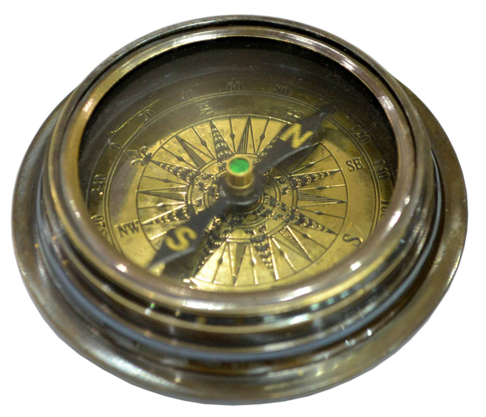 Nautical Round brass Antique Compass 2 Inch Vintage Natural Shine Round Brass Compass Marine Magnetic Jeep Compass