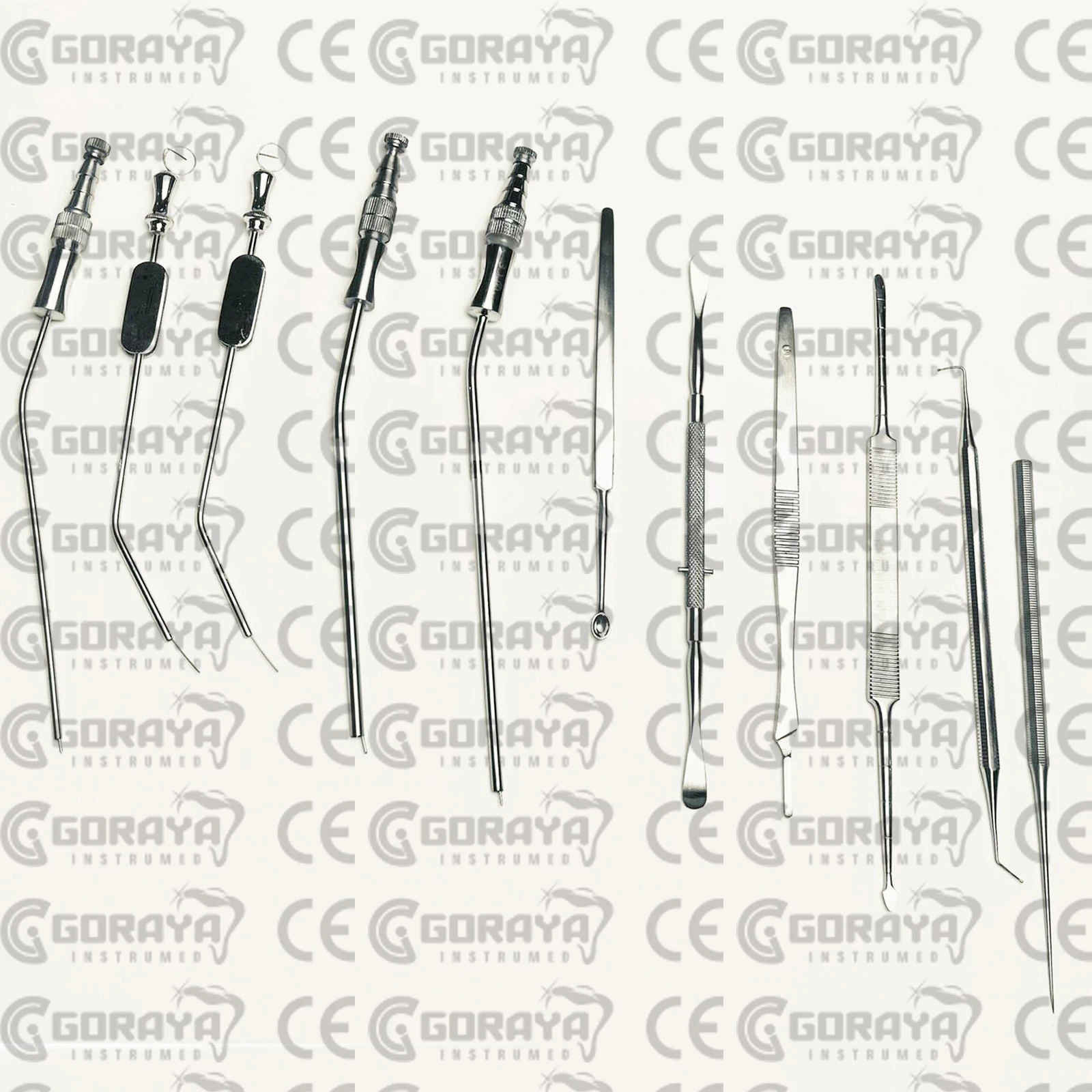 HOT SALE GORAYA GERMAN Frazier Suction & Curved Suction Tubes Scalpel Sickle Antrum ball Ent Instrument CE ISO APPROVED