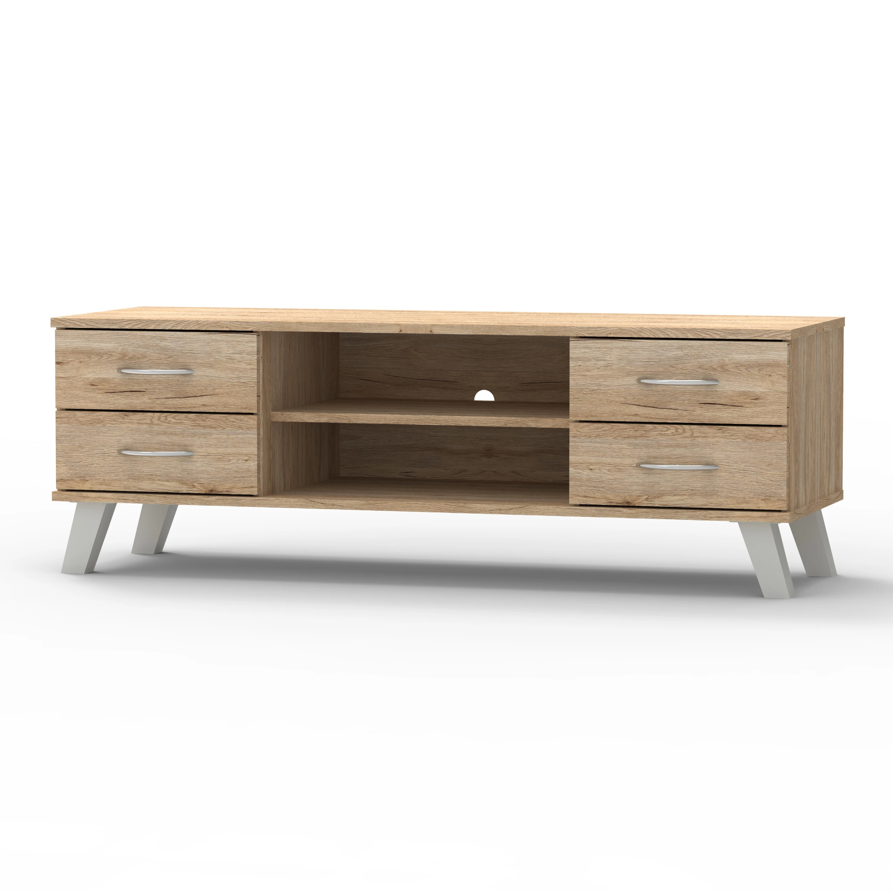 Modern TV Stand Living Room Furniture Wood TV Cabinet Wooden Style Made in Malaysia 26_0001