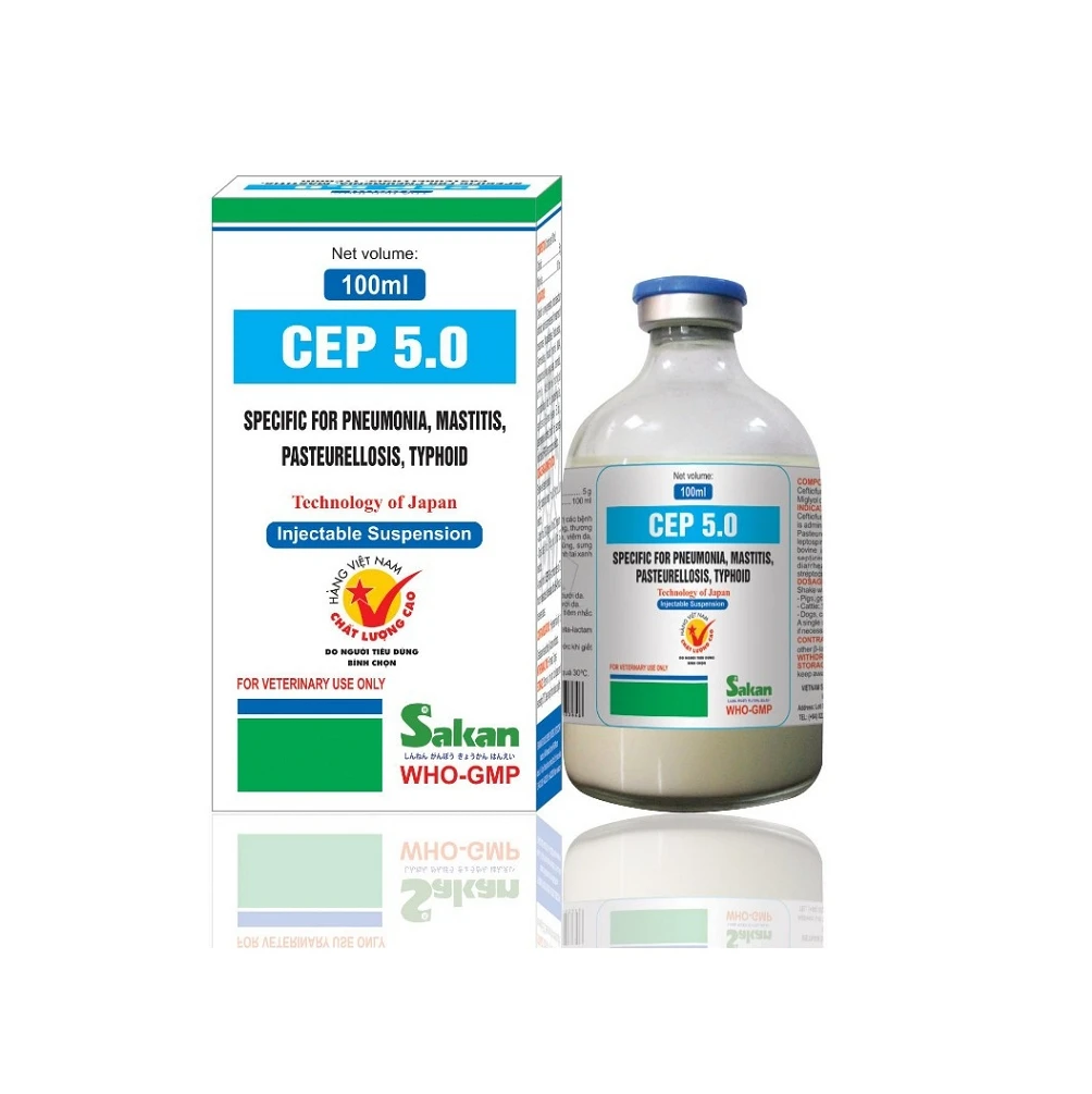 Wholesale Animal Health Care Products CEP 5.0 100ml Cef- tio-fur 5% an-ti-bio-tics in-jec-tion for poultry cattle