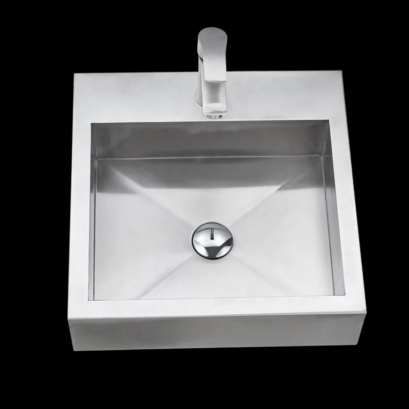 Factory Custom Design Commercial Wall Hung Stainless Steel Washing Basin For Bathroom Hotel