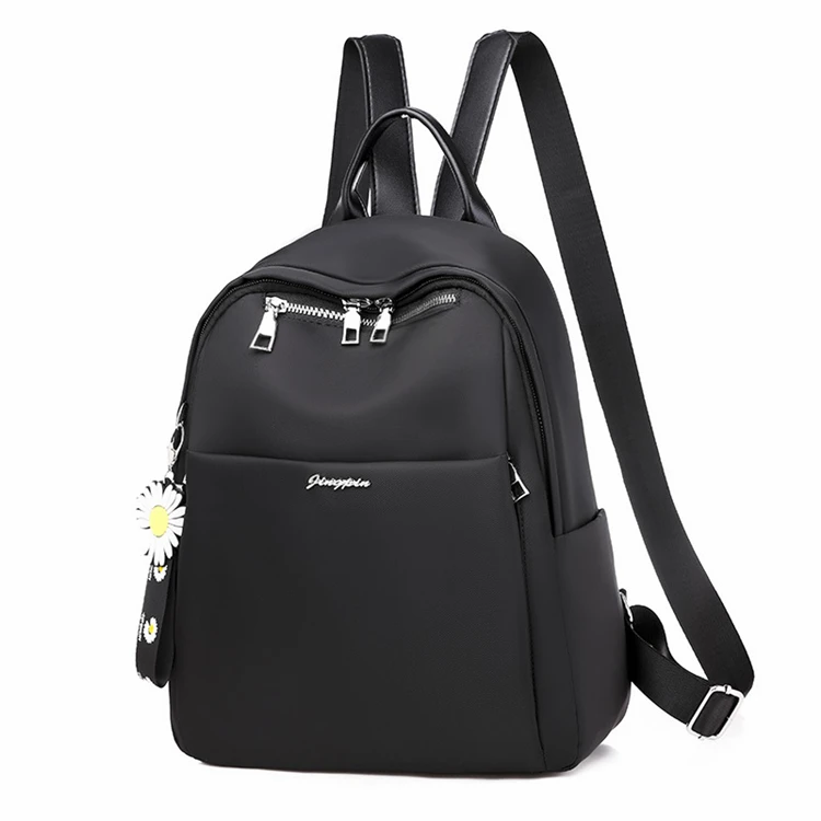 latest black shoulder korean styles cool college nylon cute small backpack for girls