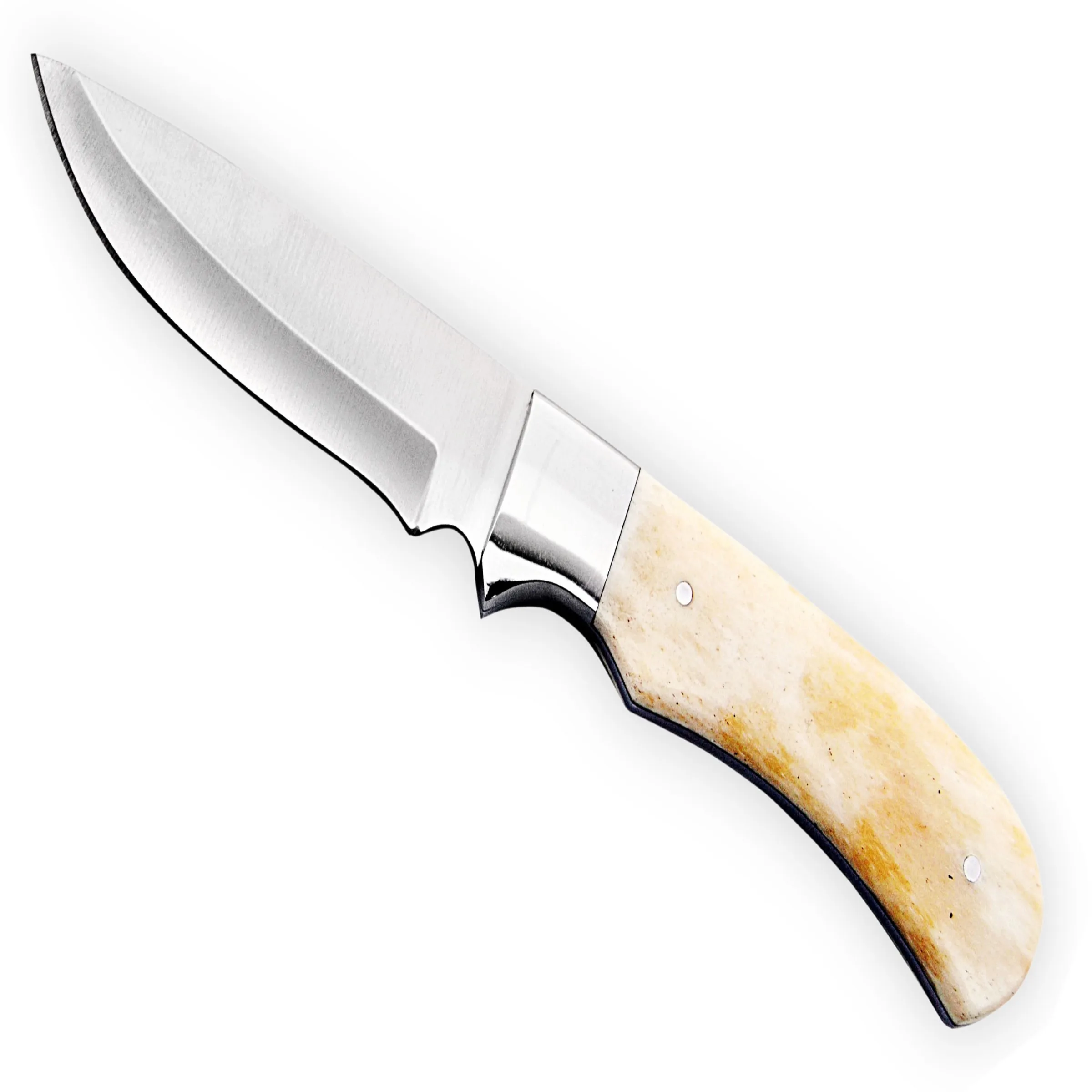  Охотничий нож ручной работы 420 J2 из нержавеющей стали с ручкой в виде Верблюжьей Кости 8 дюймов и болтами кожаным футляром