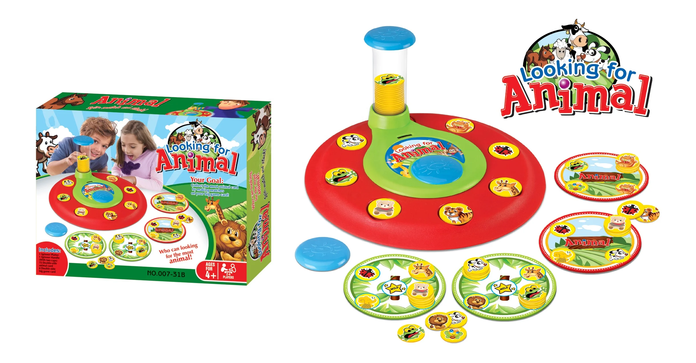 YIWU ALLAHINE Preschool Multiplayer Desktop Games Rotating Board Game Funny Snack Attack Looking Animal Game