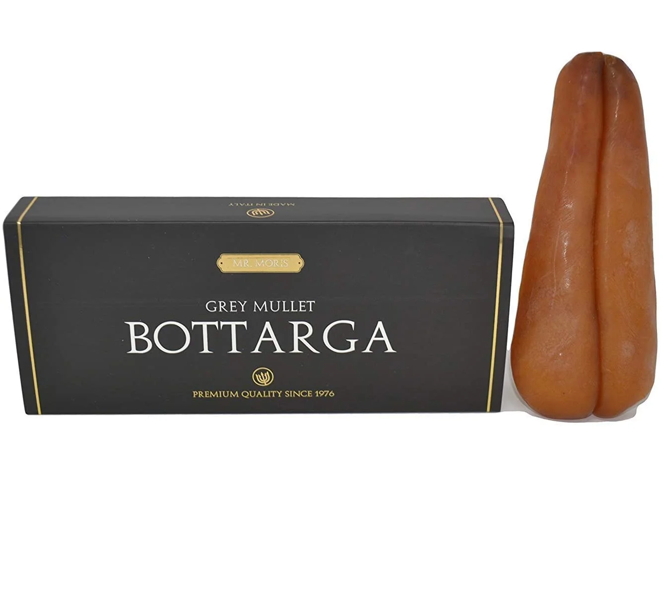 
 Высококачественный Mullet Bottarga Mr. Moris Сделано в Италии Кошерный в роскошной коробке 220 г  