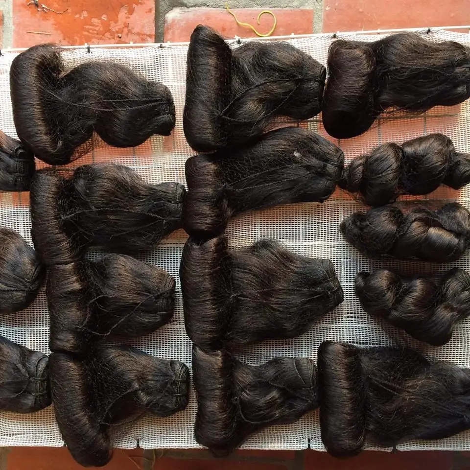 DELUXE Best Price 100% Raw Virgin Hair Double Drawn Egg Curl Hair Weft Virgin Hair Bundles Bulk