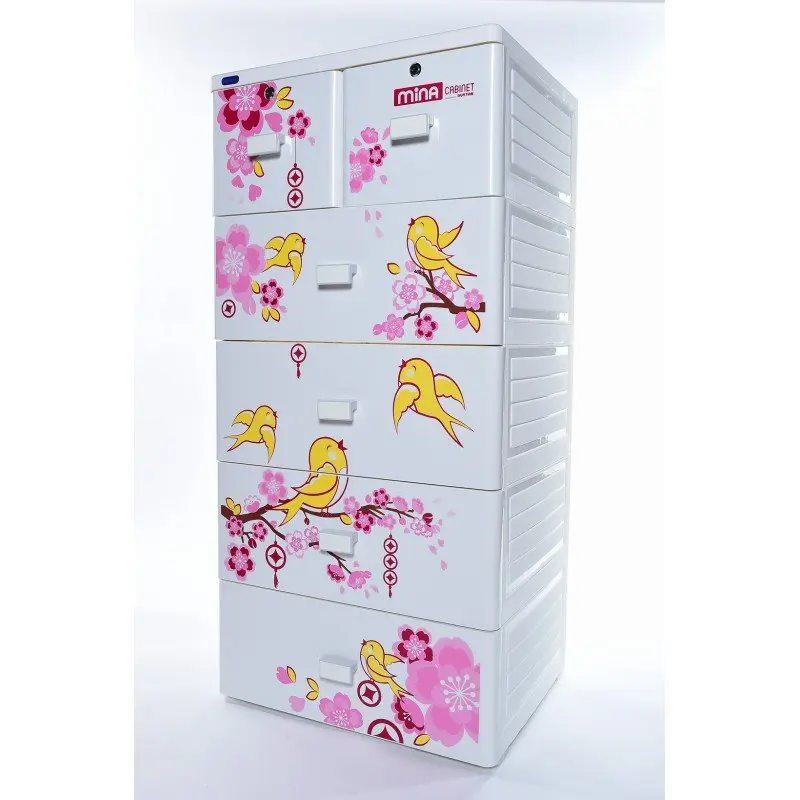 Quality Manufacturer Duy Tan mina Plastic Cabinets/ Plastic Storage Cabinet 5 layer 6 drawer Made in Viet Nam