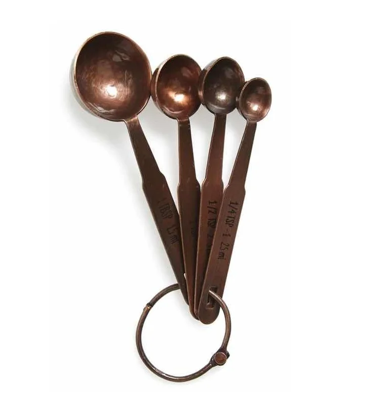 Современная мерная ложка из нержавеющей стали медь антикварная и медная готовая кухонная шкала набор 4 шт. по оптовой