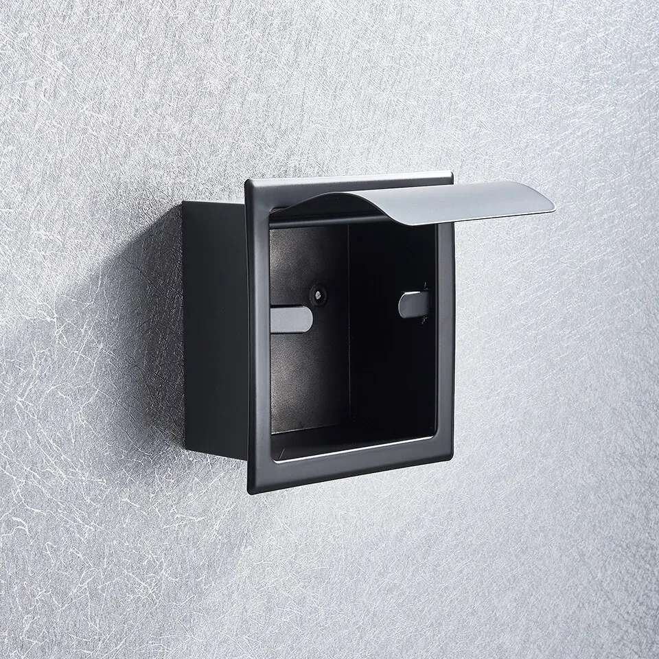 Bathroom Paper Holder Wall Mounted Matte Black/Chrome Toilet tissue  Towel Paper Rack Roll Paper Box Bathroom Accessories